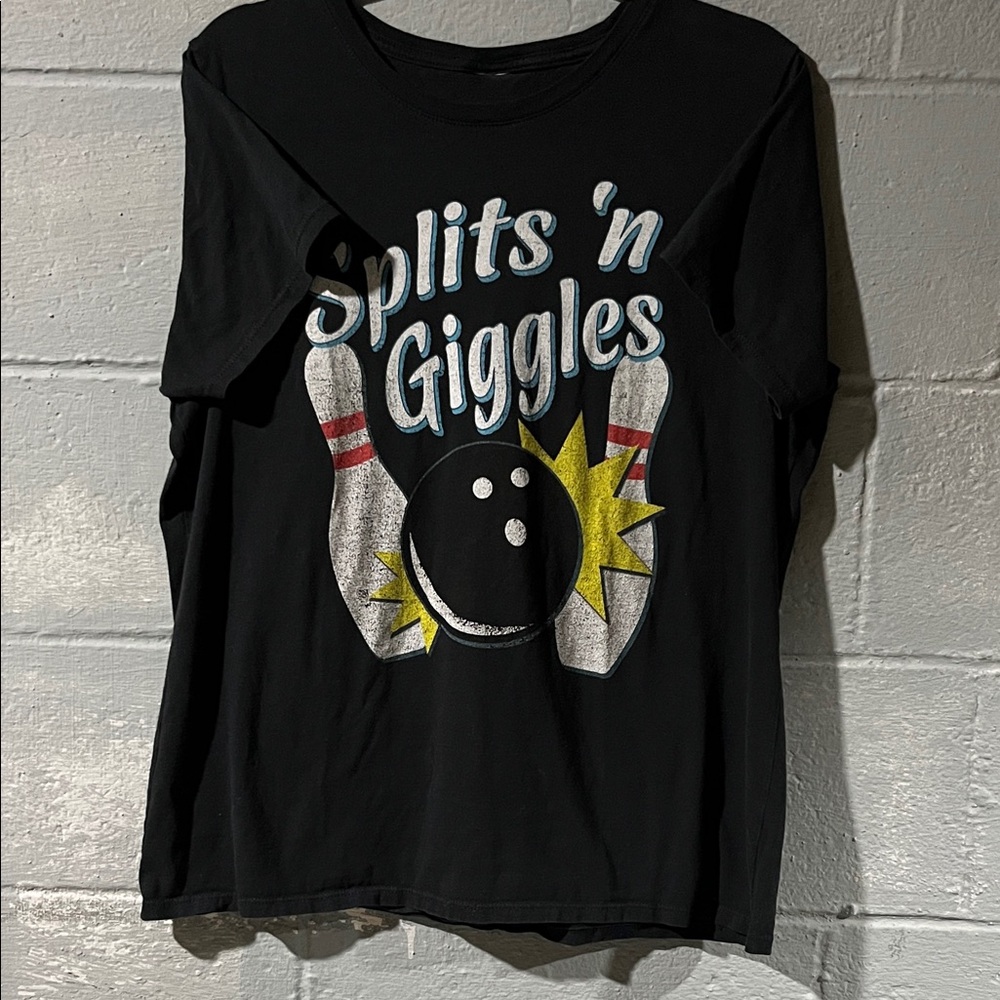 Splits N Giggles Retro Bowling Graphic Tee Unisex Small Women’s Oversized Look